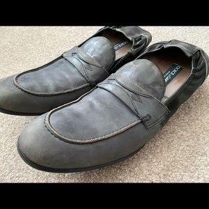 Dolce & Gabbana Distressed Moccasin Distressed Calfskin Black w/ Stretch Collar